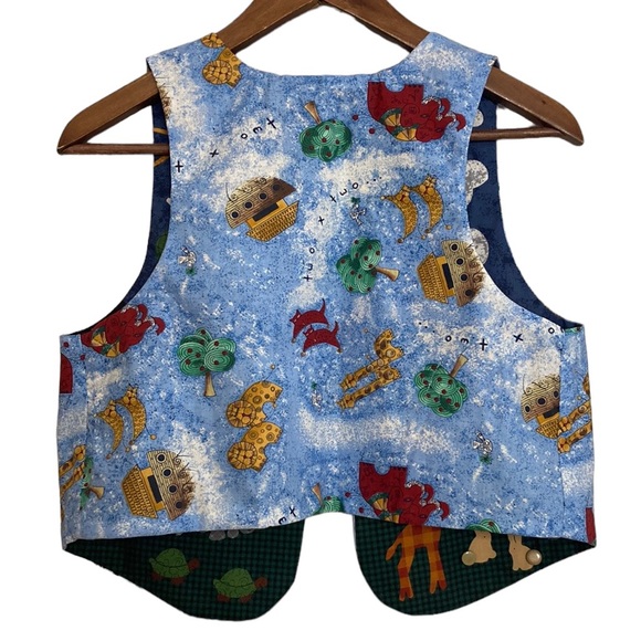Handmade Vest Womens Small Petite Youth Noahs Ark Sunday School Bible Cute - Picture 4 of 12